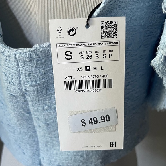 ZARA Tweed Ruffle  Crop Top - Picture 8 of 8